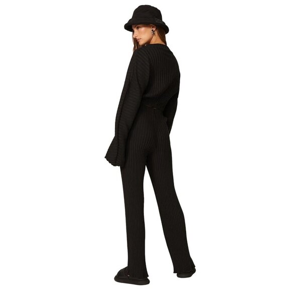 Simon Miller Ribbed Marek Pants in Black XLarge Womens Jersey Trousers - Picture 3 of 12